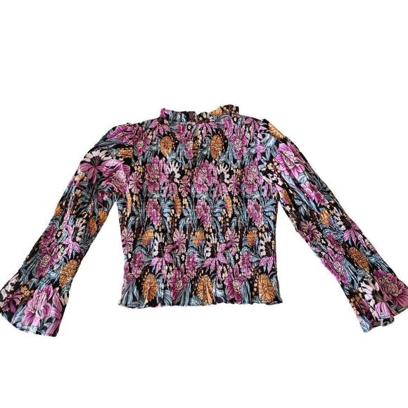 Anthropologie Banjanan Agnes Blouse Small Black Multicolor - Picture 5 of 9
